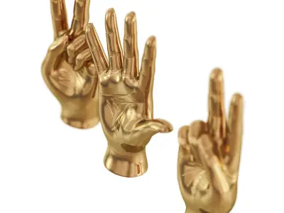Sculpture Hands Sign 3D model