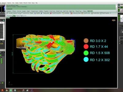 Luxury Dragon Head Diamond Ring for Men 2856 3D print model
