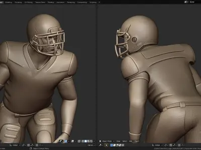 Football Player Figurine 2-Point Stance 3D print model