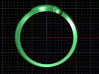 Q alphabet bypass shell hallow ring 3D print model