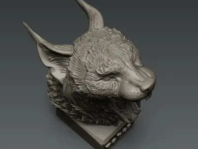 Bobcat Head 3D print model