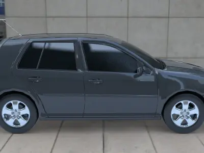 Volkswagen Golf Mk4 Low-poly 3D model