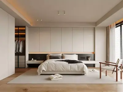 Modern Minimalist Bedroom 3D model