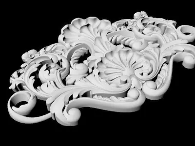 Central decor ornament for furniture 3D model 919