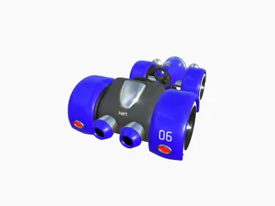 Cartoon Kart E02 Blue - Vehicle Racing Design Low-poly 3D model