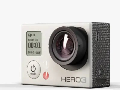 GoPro Hero3 action camera Low-poly 3D model