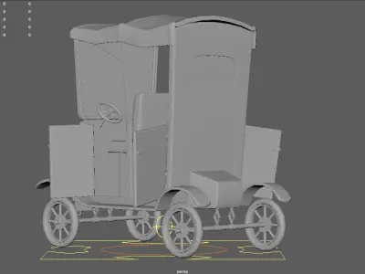 CarThesis old fashioned car Low-poly 3D model