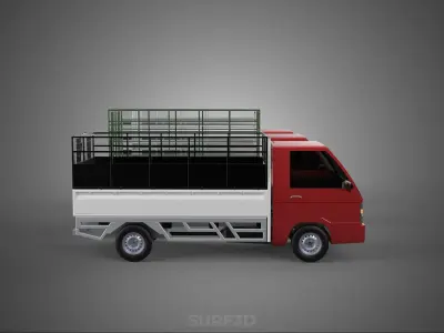 COLLECTION BACK CAGE VEGETABLE FRUIT PICKUP TRUCK CAR VEHICLE 3D model