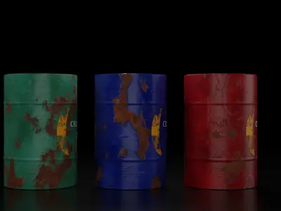 Oil Barrel Low-poly 3D model