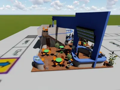 exhibition STAND Low-poly 3D model