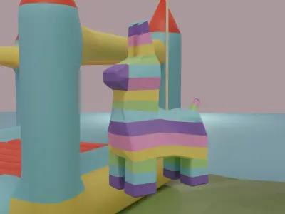 Birthday party Low-poly 3D model