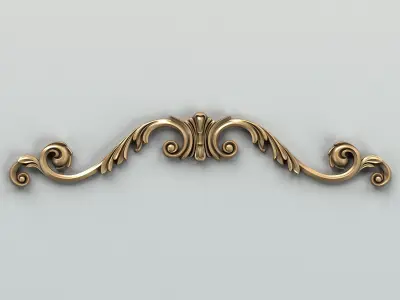 Carved decor horizontal 008 3D model