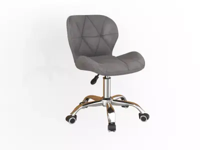 Modern Velvet Swivel Office Chair 3D Model  3D model