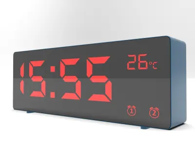 CLOCK BLUE RED Low-poly 3D model