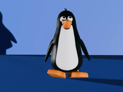 Penguin Low-poly 3D model 2