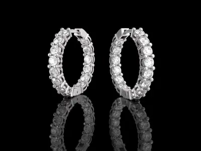 Luxury diamond earrings 3D print model