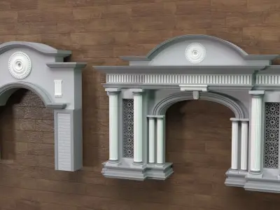 Building Facade Collection 7 - 88 pieces 3D model