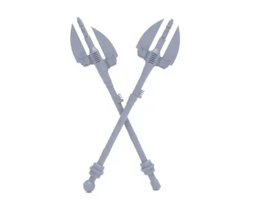  Vintage Vibro Battle Axes 1-12 Scale Blackseries Free 3D print model