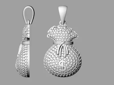 Pendant Money Bag Jewelry Brand 3D print model