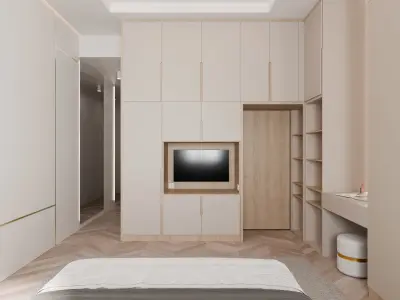 Modern plus neoclassic bedroom 3D model