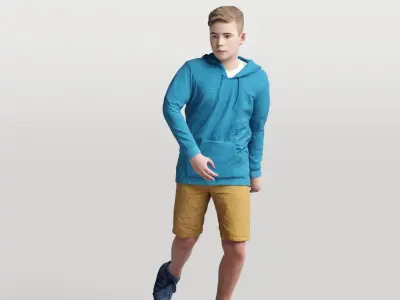 Humano Skateboarding Child 0814 3D model