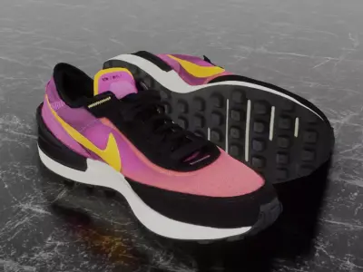 Nike 3D Shoes - Pink - Yellow - NSW-WFFL1 Series Low-poly 3D model