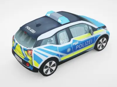 Generic Police v8 Small City car Low-poly 3D model