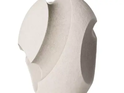 White Blade Form Sculpture 3D model