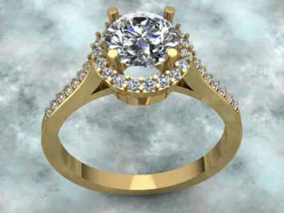 Tiffany Style Engagement Diamond Ring 3D print model