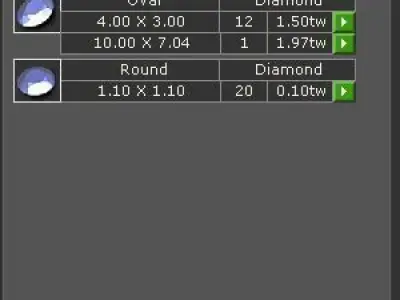 Engagement Ring Rounded With Round and Oval Diamond  3D model