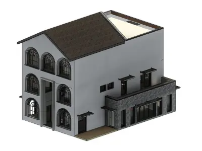 Small Apartment 3D House plan  Low-poly 3D model