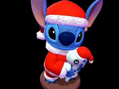 Stitch with Scrump Christmas - Lilo and Stitch 3D print model
