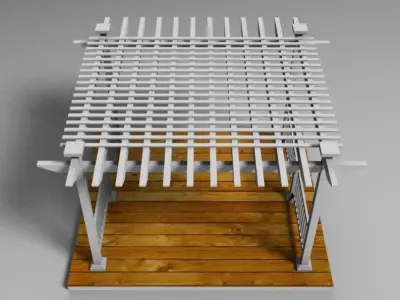 White Pergola 3D model