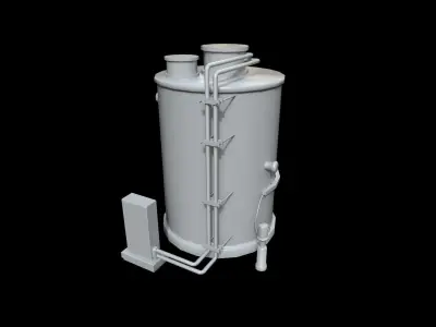 Boiler gas tank Low-poly 3D model