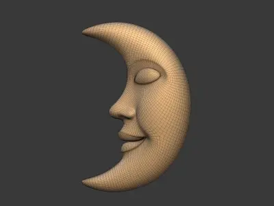 Moon Face Low-poly 3D model