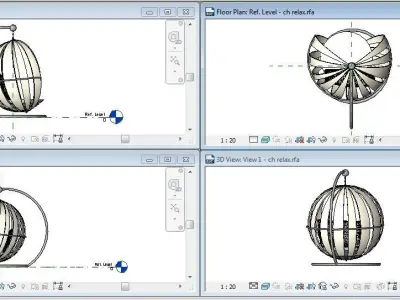 indoor hanging chair with stand Free 3D model