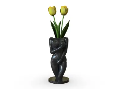 Naked female vase or pen holder 3D print model