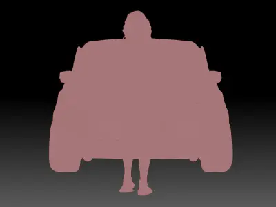 Car and girl 3D print model