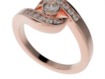 Flowing ring 3D print model