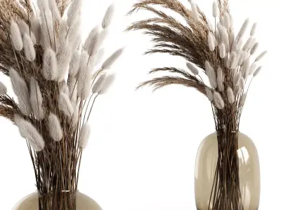 A bouquet of dry plants 3D model