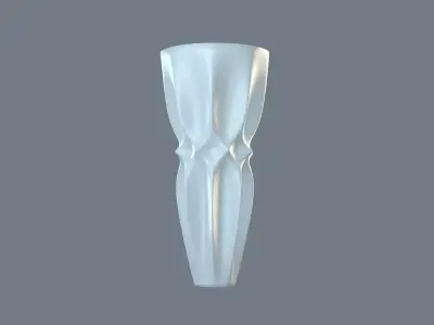 Vase porcelain white 2 3D model