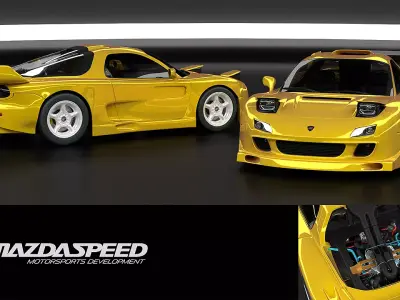 MAZDA RX7 Free 3D Model Free low-poly 3D model