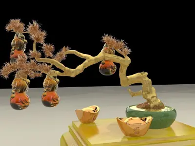 Chinese Gourd with Yuanbao 3D model