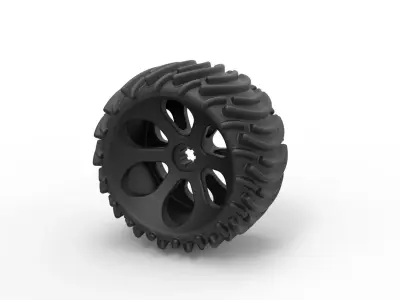 Offroad wheel 1 3D print model