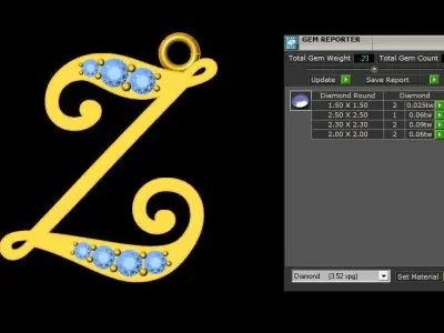 Alphabet V1 Font Style Pendant Z 3D print model