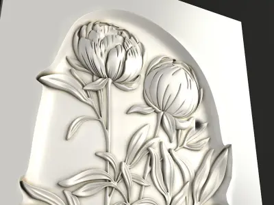 Carved decor Flowers 3D model