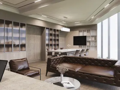 Executive Office Room Design 3D model
