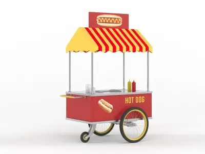 Hot Dog Cart 3D model
