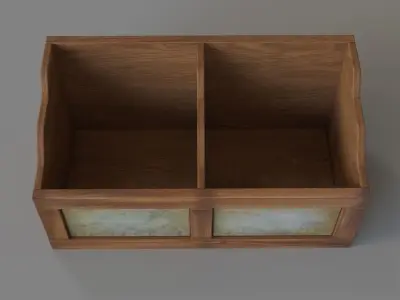 2 Slotted Wooden Organizer 3D model