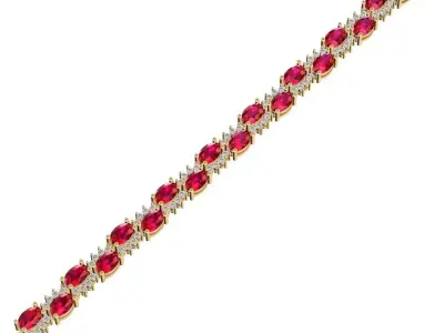 Luxury Oval Emerald Tennis Bracelet 101a 3D print model